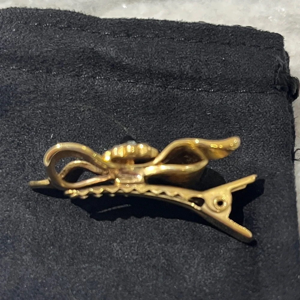 Banana Republic Gold and Black Bow Hair Clip - Great for Valentine's Day!